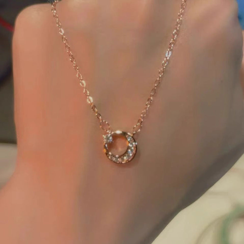 Sun Moon Star Necklace Women's Exquisite Stainless Steel