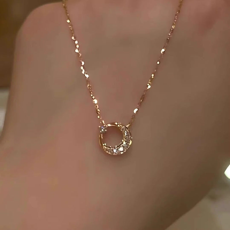 Sun Moon Star Necklace Women's Exquisite Stainless Steel